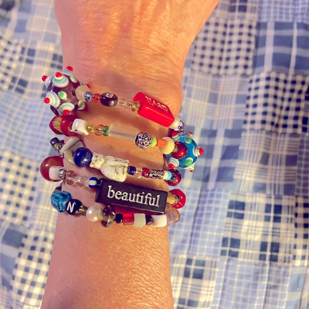 Beautiful HANDMADE wrap around Beaded Bracelet by an Austin artist